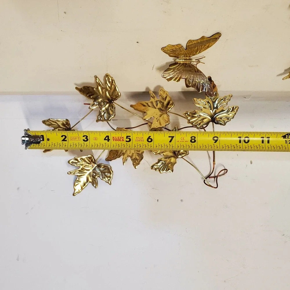 VINTAGE Hand Tooled Butterflies Leaves Wall Hangings Intricate Detail Home Decor